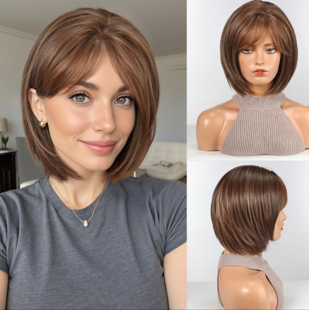 HairCube Elegant Brown Bob Wig